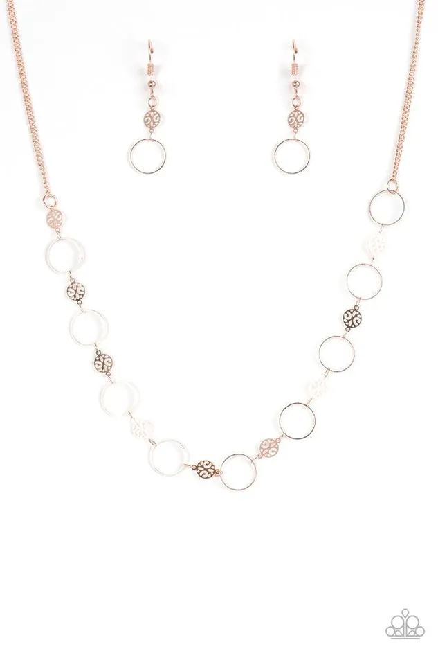 Paparazzi Jewelry Necklaces Paparazzi Necklace Demurely Dainty Rose Gold
