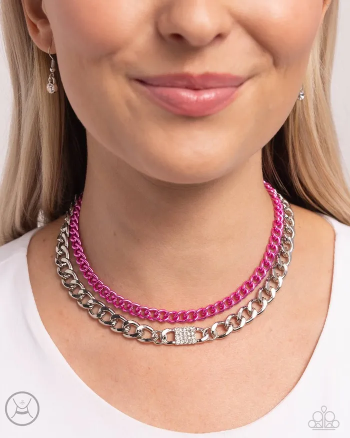 Paparazzi Jewelry Necklaces Paparazzi Necklace Exaggerated Effort Pink