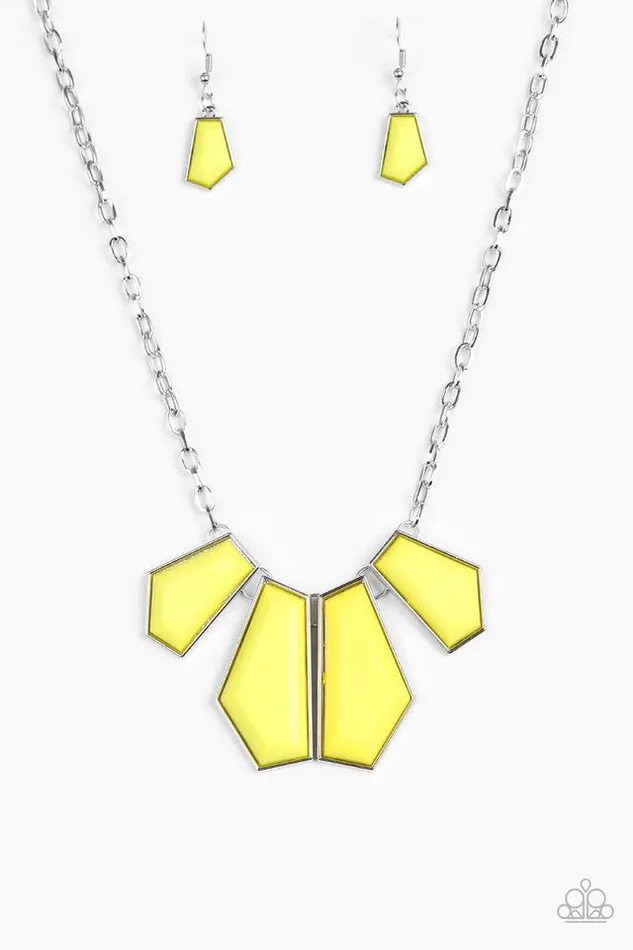 Paparazzi Jewelry Necklaces Paparazzi Necklace Get Up and GEO Yellow