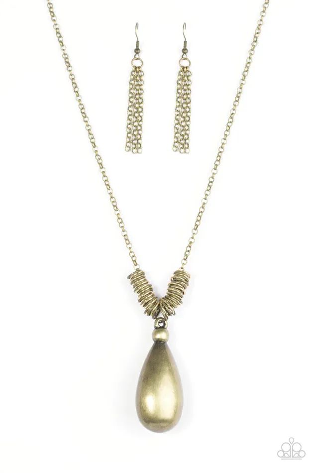 Paparazzi Jewelry Necklaces Paparazzi Necklace Just A Drop Brass