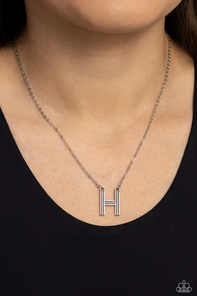 Paparazzi Jewelry Necklaces Paparazzi Necklace Leave Your Initials Silver H