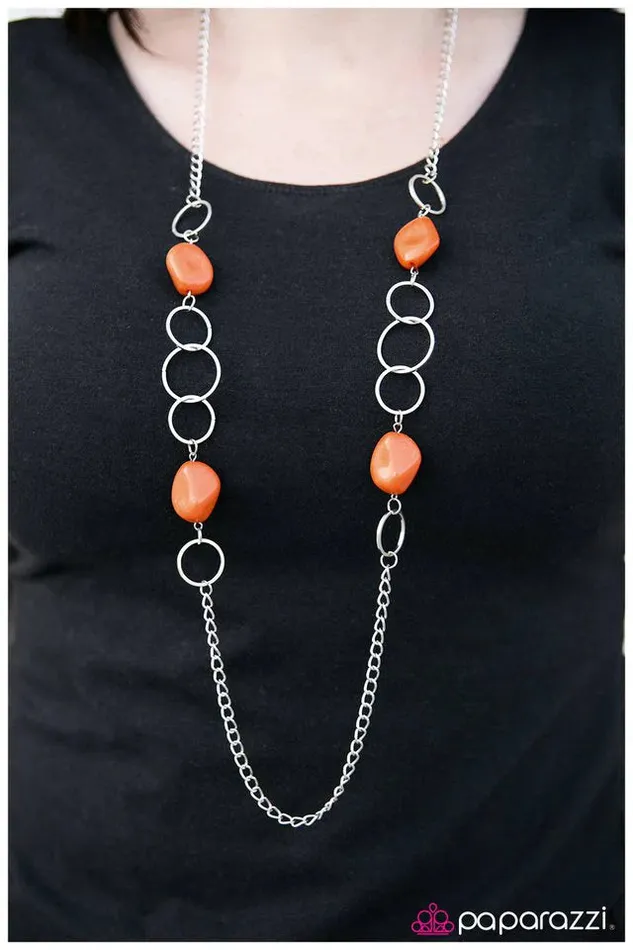 Paparazzi Jewelry Necklaces Paparazzi Necklace Less Is More Orange