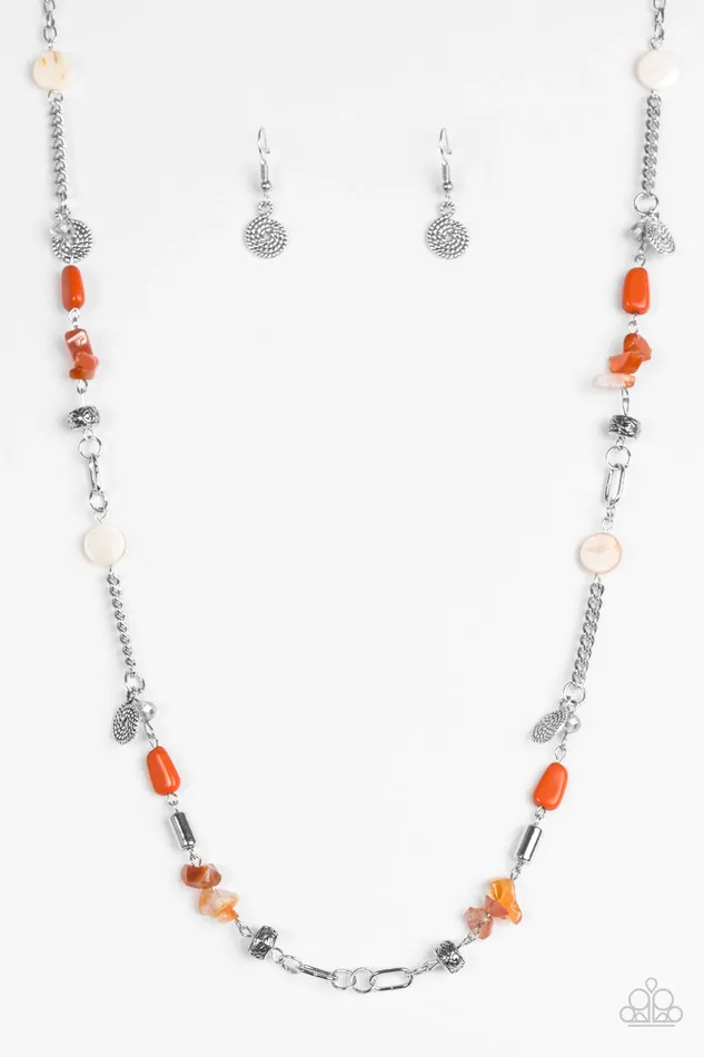 Paparazzi Jewelry Necklaces Paparazzi Necklace Ocean Bliss Orange