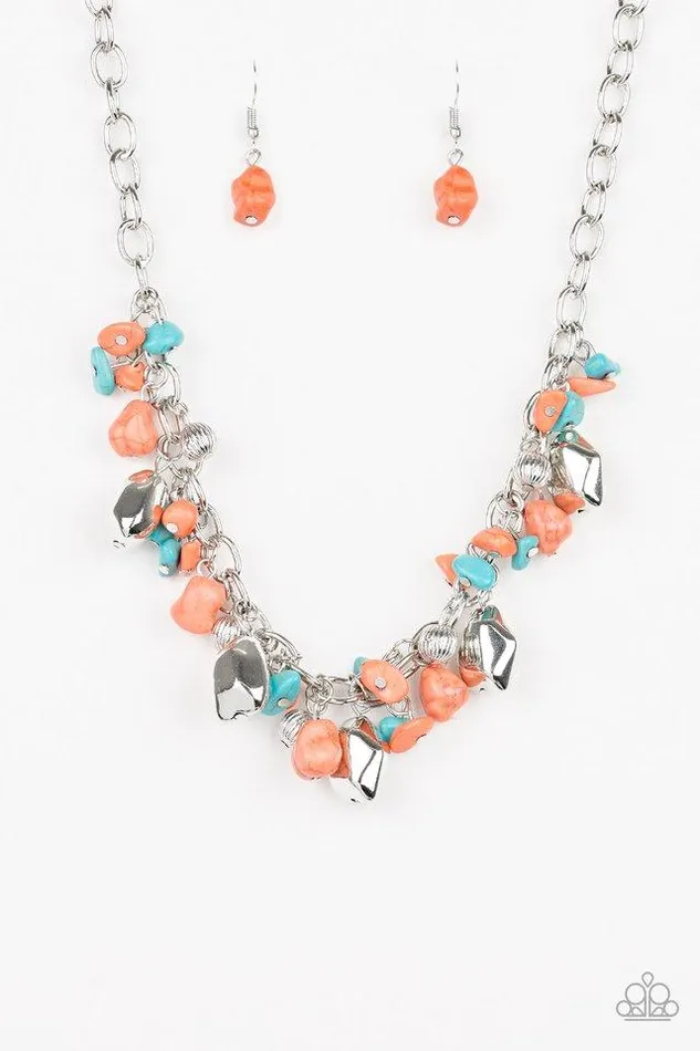 Paparazzi Jewelry Necklaces Paparazzi Necklace Quarry Trail Orange