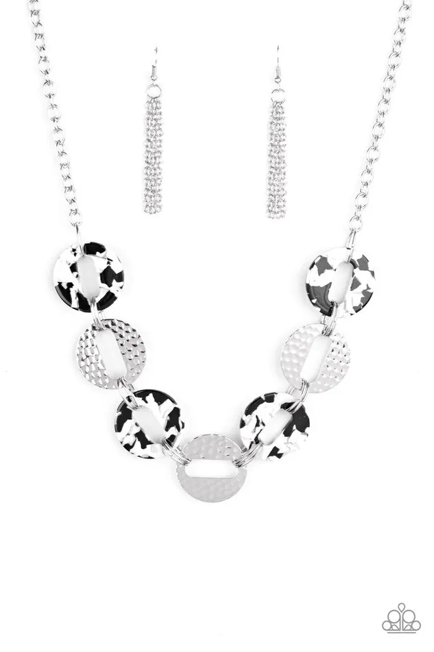 Paparazzi Jewelry Necklaces Paparazzi Necklace Retro Retrograde White Paparazzi Jewelry Necklaces Paparazzi Necklace Retro Retrograde White
