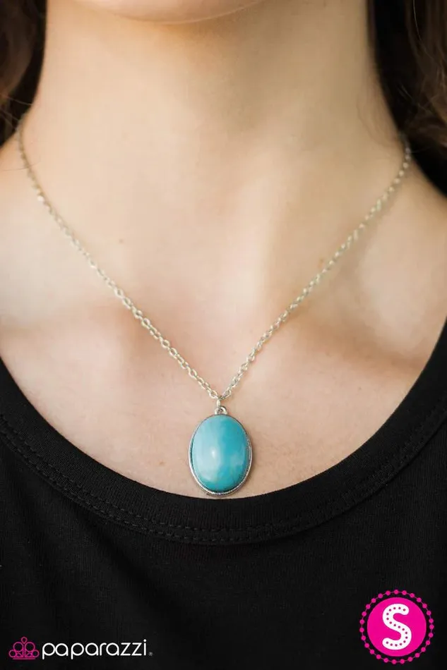 Paparazzi Jewelry Necklaces Paparazzi Necklace Stone Bridge Blue
