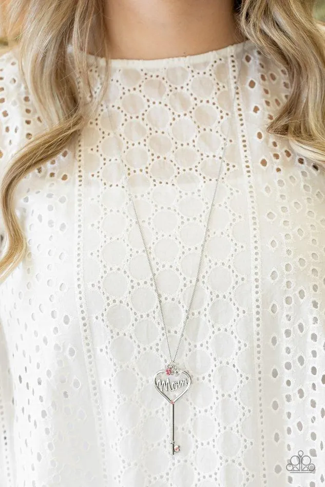 Paparazzi Jewelry Necklaces Paparazzi Necklace The Key To Moms Heart Pink