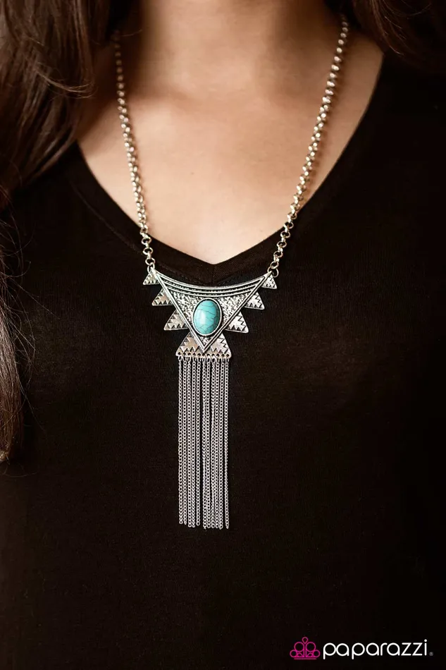 Paparazzi Jewelry Necklaces Paparazzi Necklace Trail Mix Blue