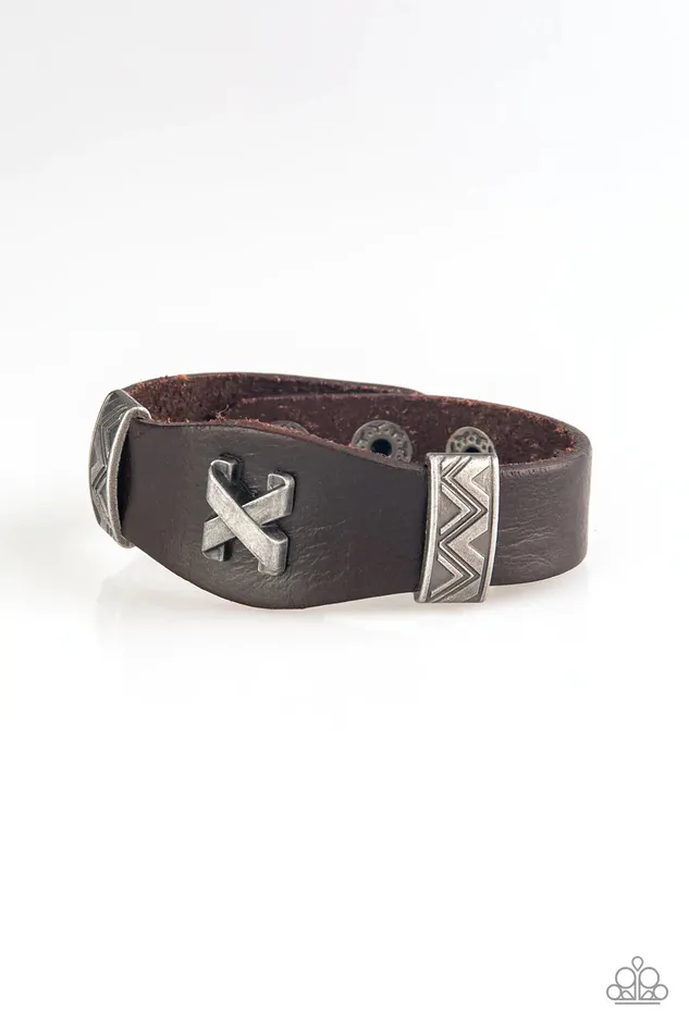 Paparazzi Jewelry Paparazzi Bracelet Tread Carefully Brown Bracelets