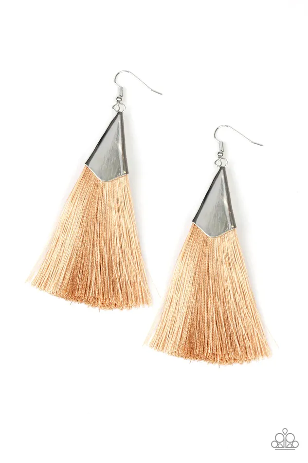 Paparazzi Jewelry Paparazzi Earring In Full PLUME Brown Earrings