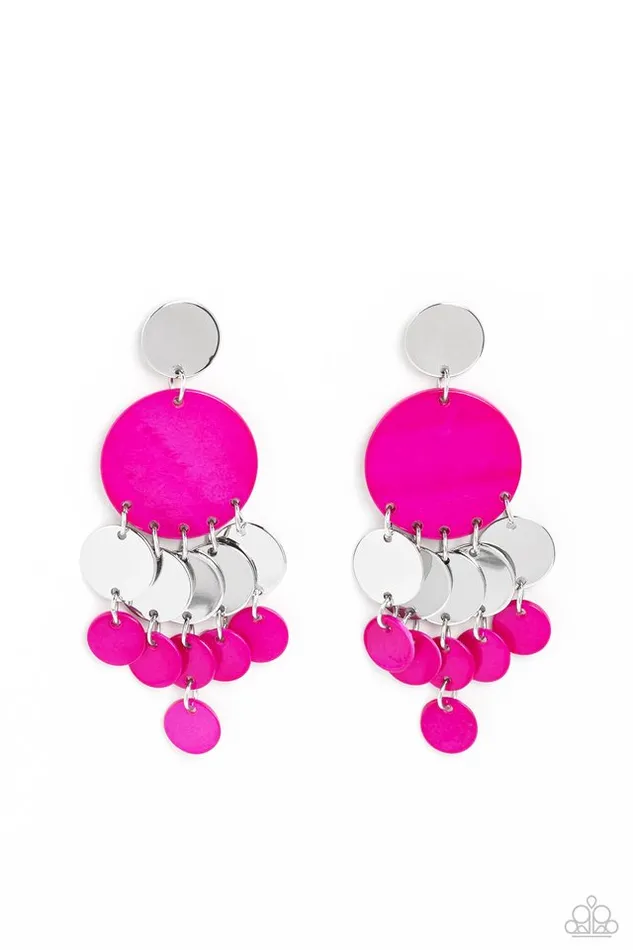 Paparazzi Jewelry Paparazzi Earring SHELL of the Ball Pink Earrings Paparazzi Jewelry Paparazzi Earring SHELL of the Ball Pink Earrings
