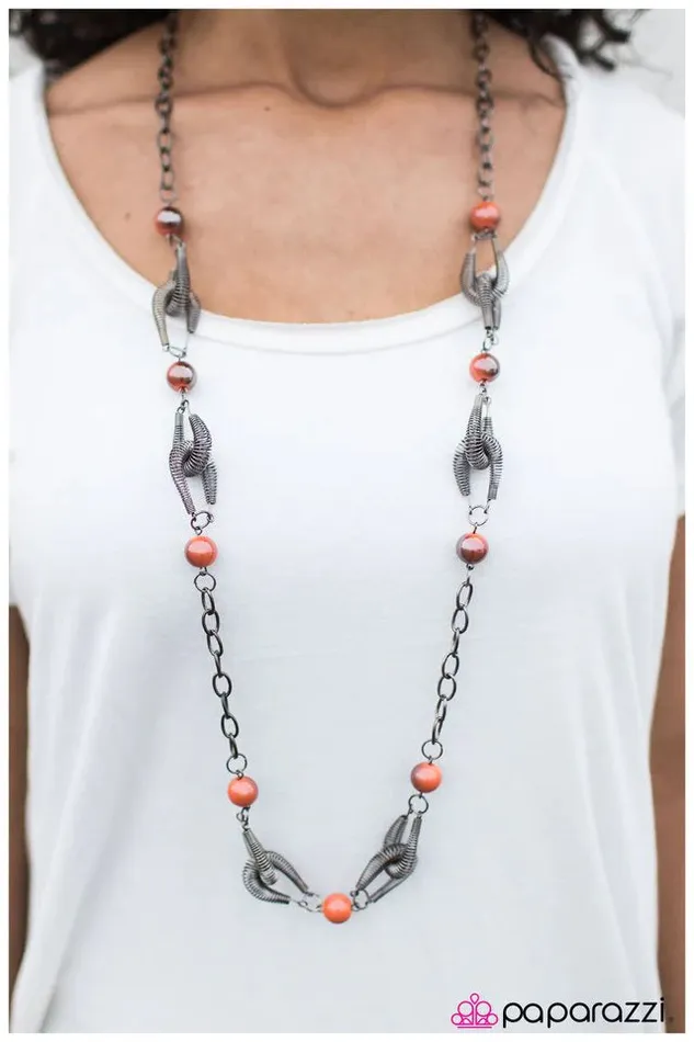 Paparazzi Jewelry Paparazzi Necklace A Spring In My Step Orange Necklaces