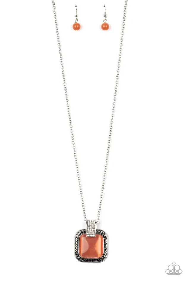 Paparazzi Jewelry Paparazzi Necklace Effervescent Elegance Orange Necklaces