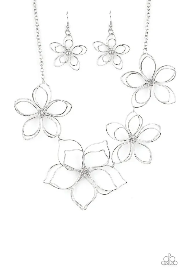 Paparazzi Jewelry Paparazzi Necklace Flower Garden Fashionista Silver Necklaces Paparazzi Jewelry Paparazzi Necklace Flower Garden Fashionista Silver Necklaces