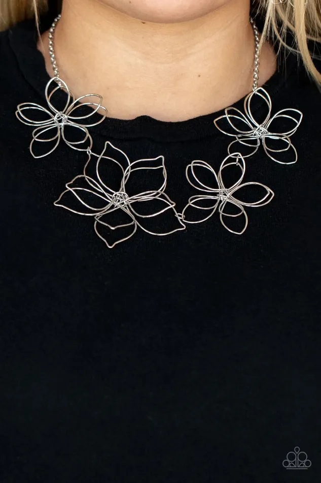 Paparazzi Jewelry Paparazzi Necklace Flower Garden Fashionista Silver Necklaces Paparazzi Jewelry Paparazzi Necklace Flower Garden Fashionista Silver Necklaces