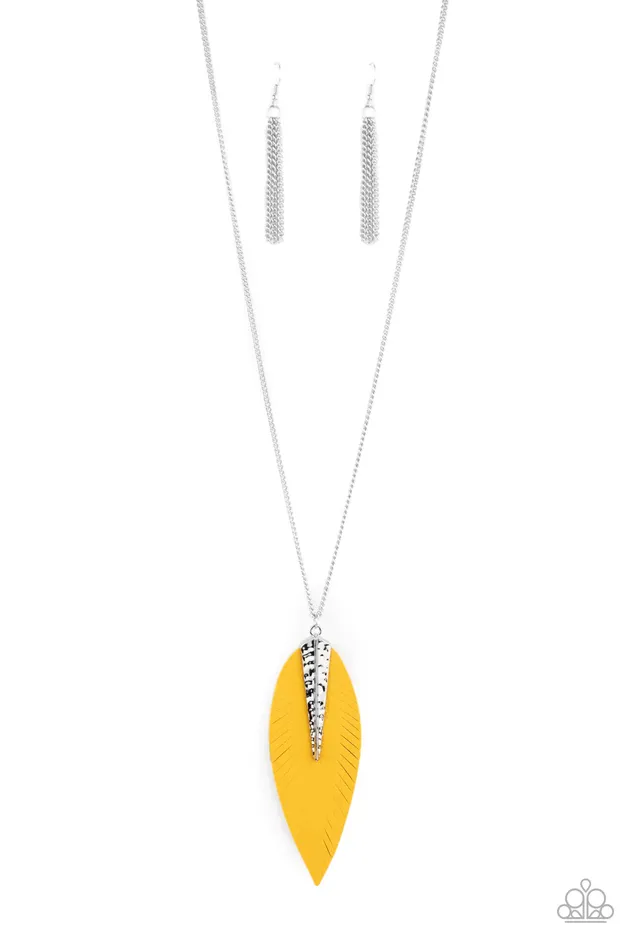 Paparazzi Jewelry Paparazzi Necklace Quill Quest Yellow Necklaces