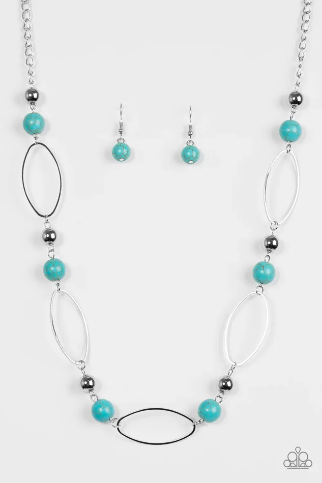 Paparazzi Jewelry Paparazzi Necklace Simple Stonework Blue Necklaces