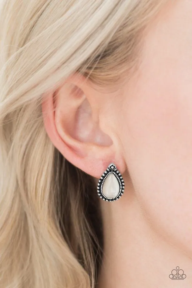 Paparazzi Jewelry Paparazzi Post Earrings Wouldnt GLEAM Of It White Earrings