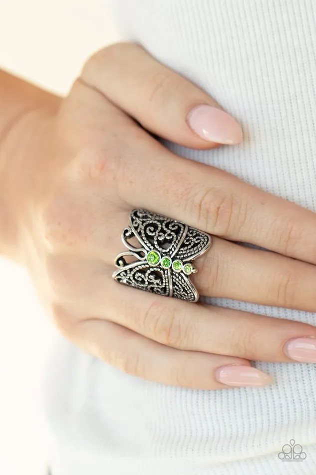 Paparazzi Jewelry Rings Paparazzi Ring Butterfly Bling Green