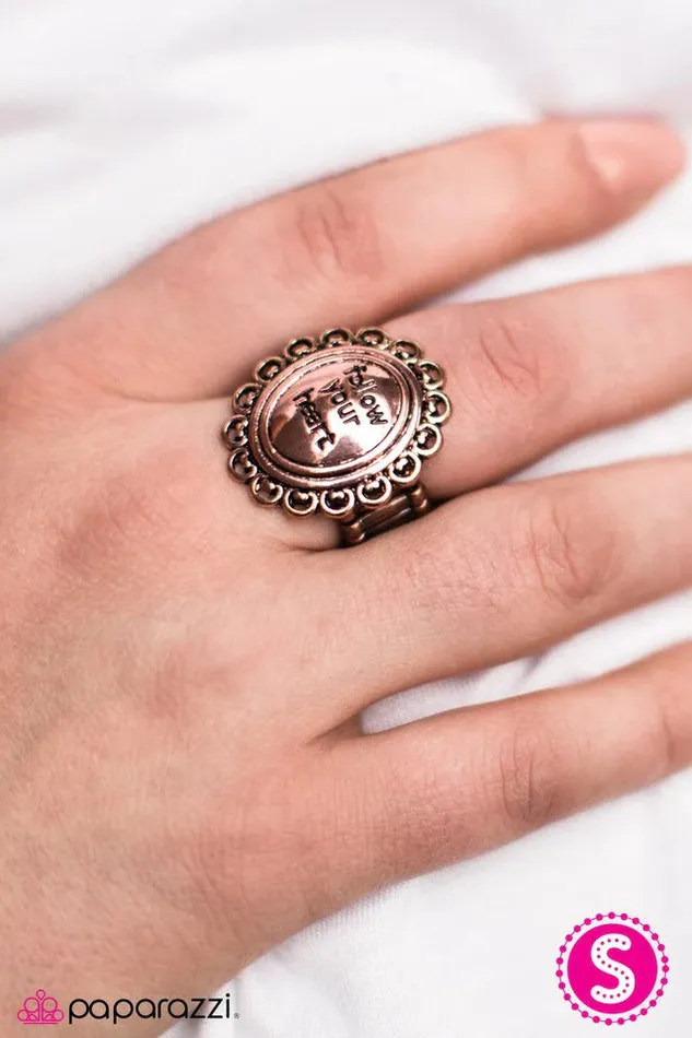 Paparazzi Jewelry Rings Paparazzi Ring Courageous Heart Copper