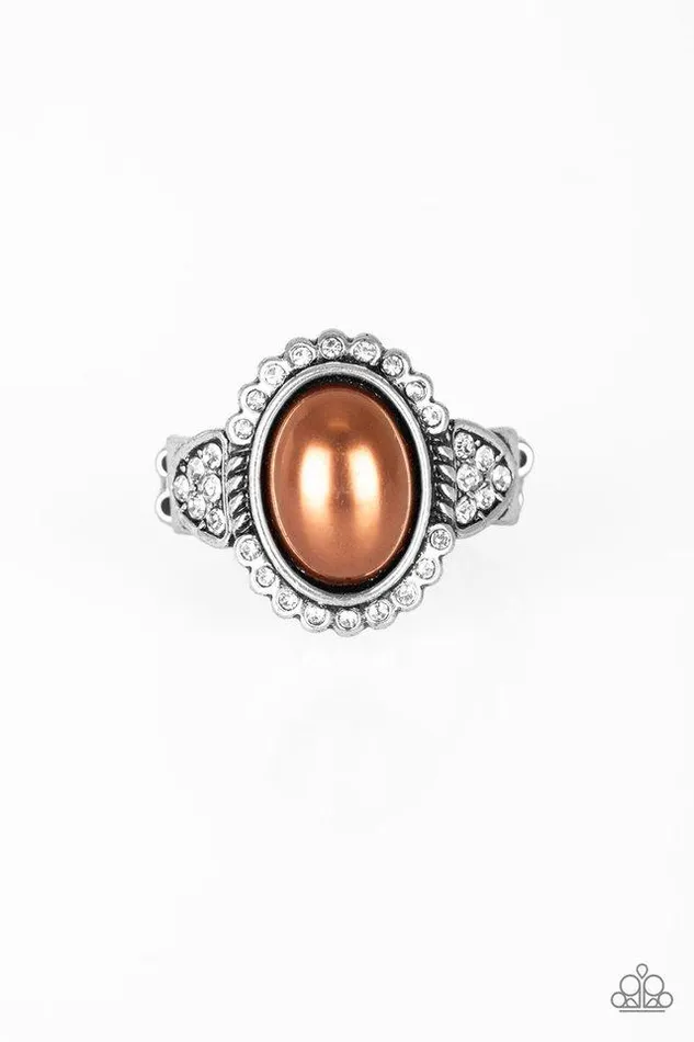 Paparazzi Jewelry Rings Paparazzi Ring Pearl Party Brown