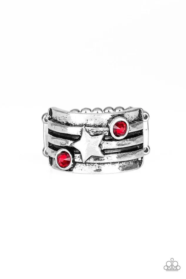 Paparazzi Jewelry Rings Paparazzi Ring Stars and Stripes Red