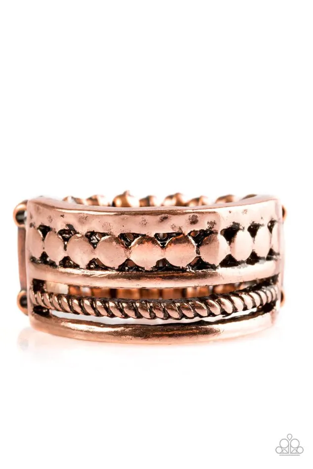 Paparazzi Jewelry Rings Paparazzi Ring Textile Tease Copper