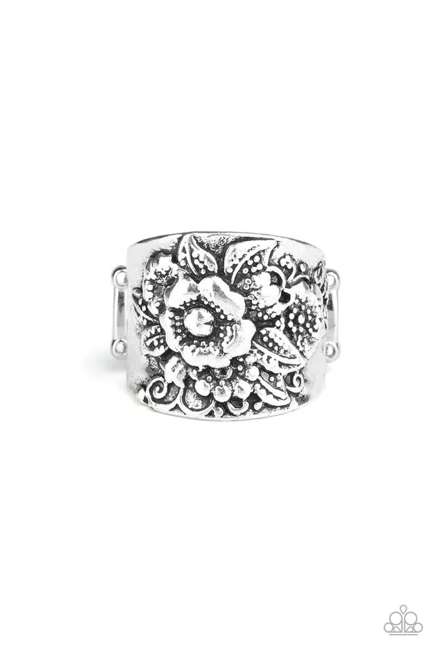 Paparazzi Jewelry Rings Paparazzi Ring Tropical Bloom Silver Paparazzi Jewelry Rings Paparazzi Ring Tropical Bloom Silver