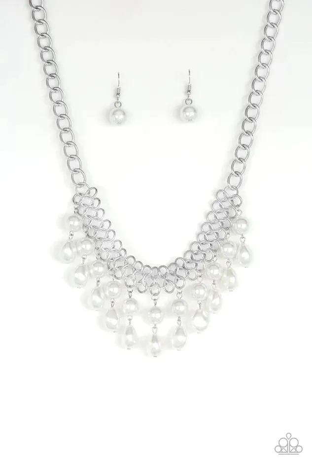 Paparazzi Necklace 5th Avenue Fleek White Paparazzi Jewelry Necklaces