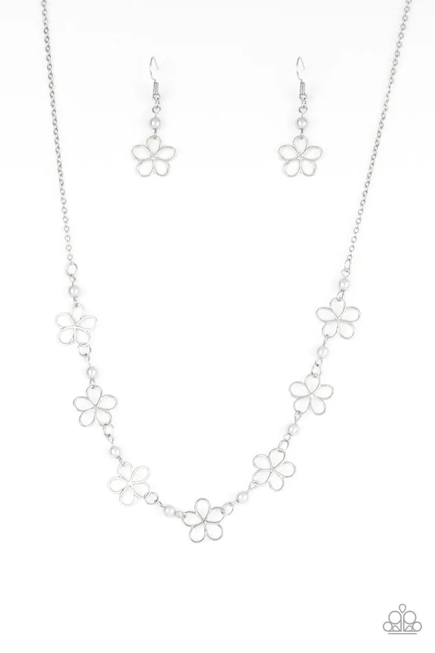 Paparazzi Necklace Always Abloom Silver Paparazzi Jewelry Necklaces