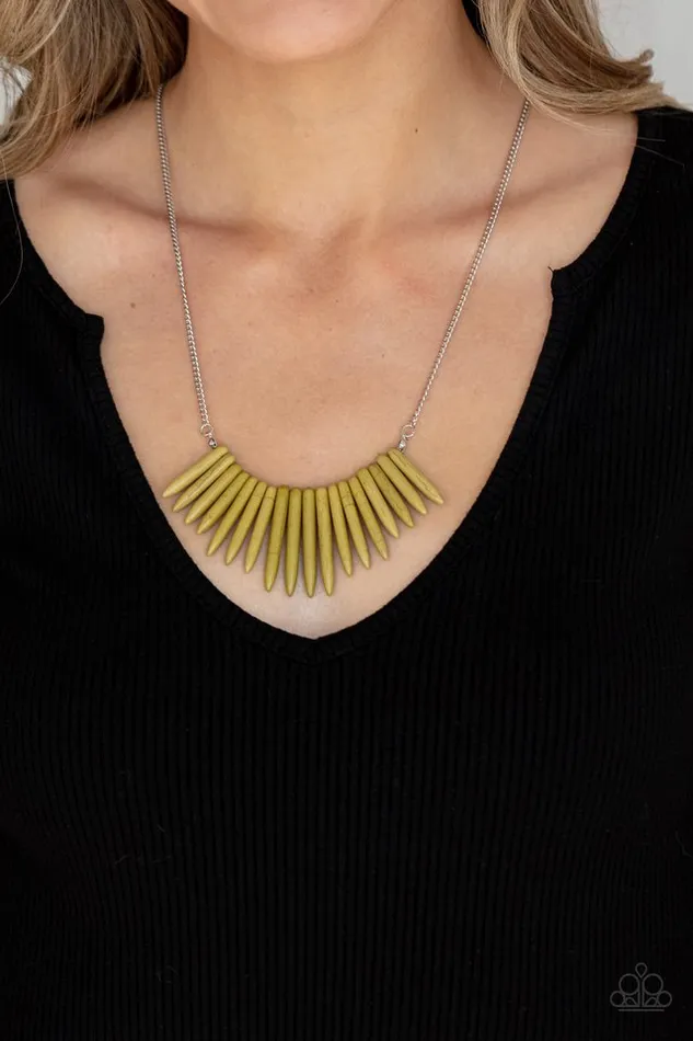 Paparazzi Necklace Exotic Edge Green Paparazzi Jewelry Necklaces
