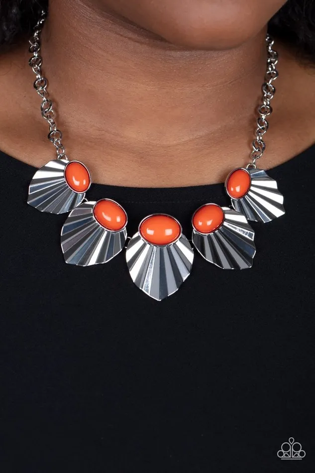 Paparazzi Necklace Fearlessly Ferocious Orange Paparazzi Jewelry Necklaces
