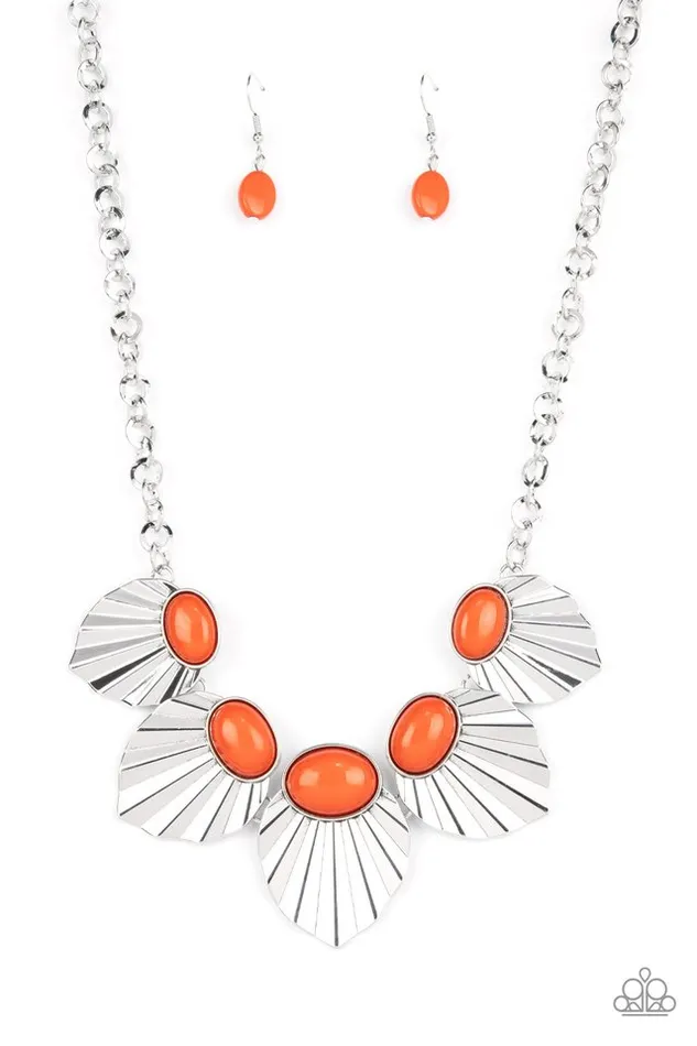 Paparazzi Necklace Fearlessly Ferocious Orange Paparazzi Jewelry Necklaces