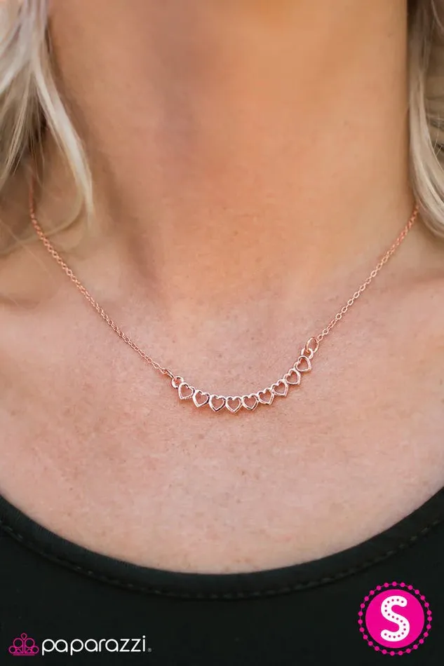 Paparazzi Necklace First Crush Copper Paparazzi Jewelry Necklaces