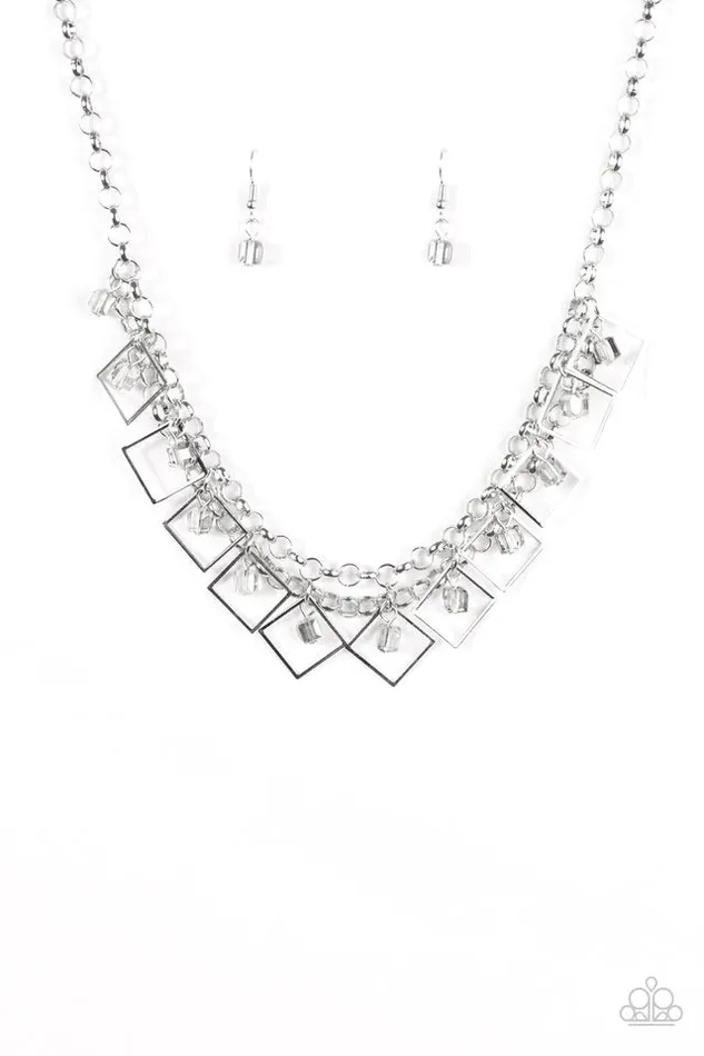 Paparazzi Necklace GEO Down In History Silver Paparazzi Jewelry Necklaces