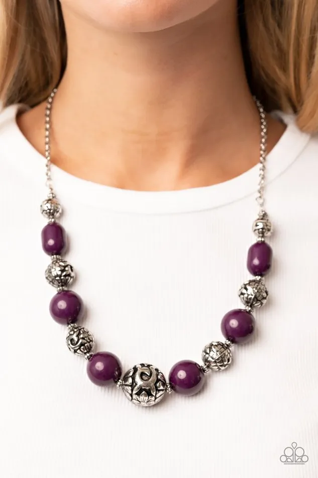 Paparazzi Necklace Girl Meets Garden Purple Paparazzi Jewelry Necklaces