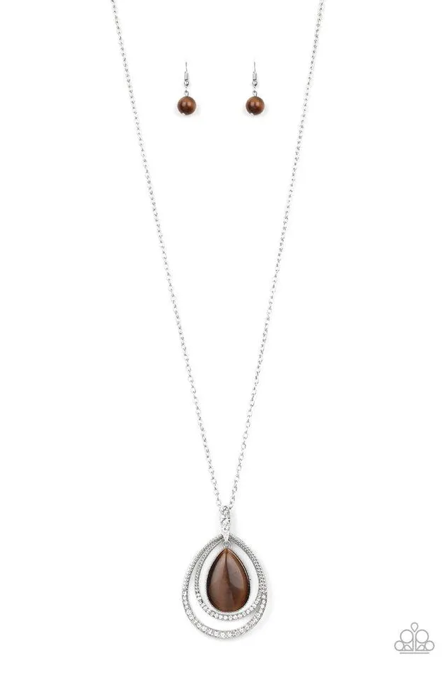 Paparazzi Necklace GLOW and Tell Brown Paparazzi Jewelry Necklaces