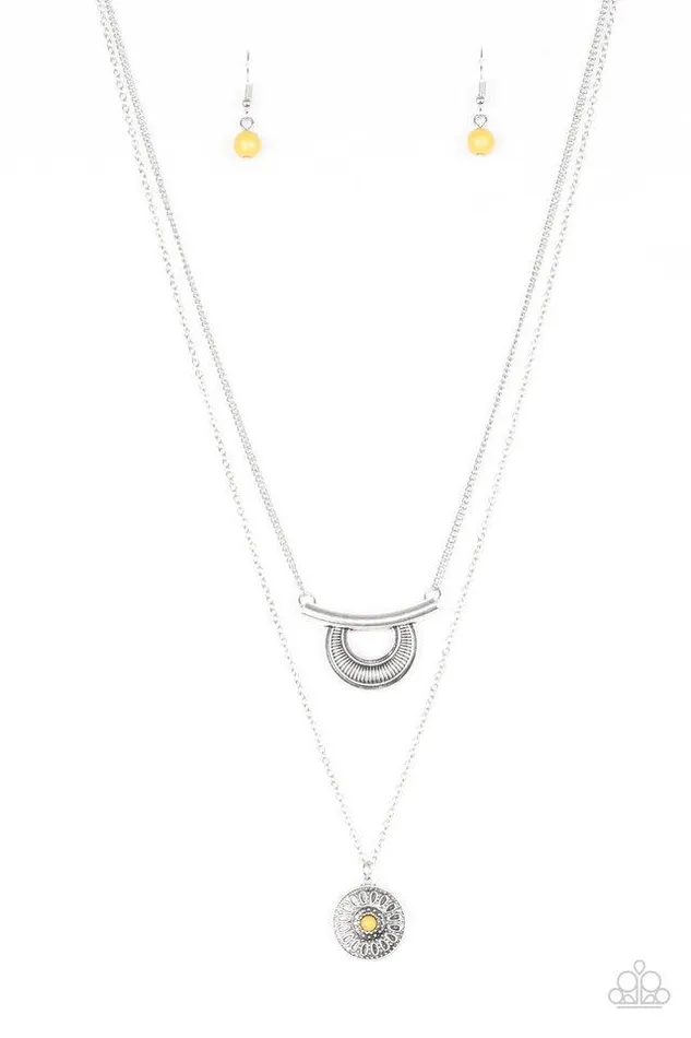 Paparazzi Necklace Gypsy GoGetter Yellow Paparazzi Jewelry Necklaces