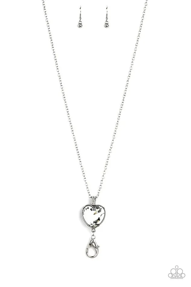 Paparazzi Necklace Lovely Luminosity White Paparazzi Jewelry Necklaces