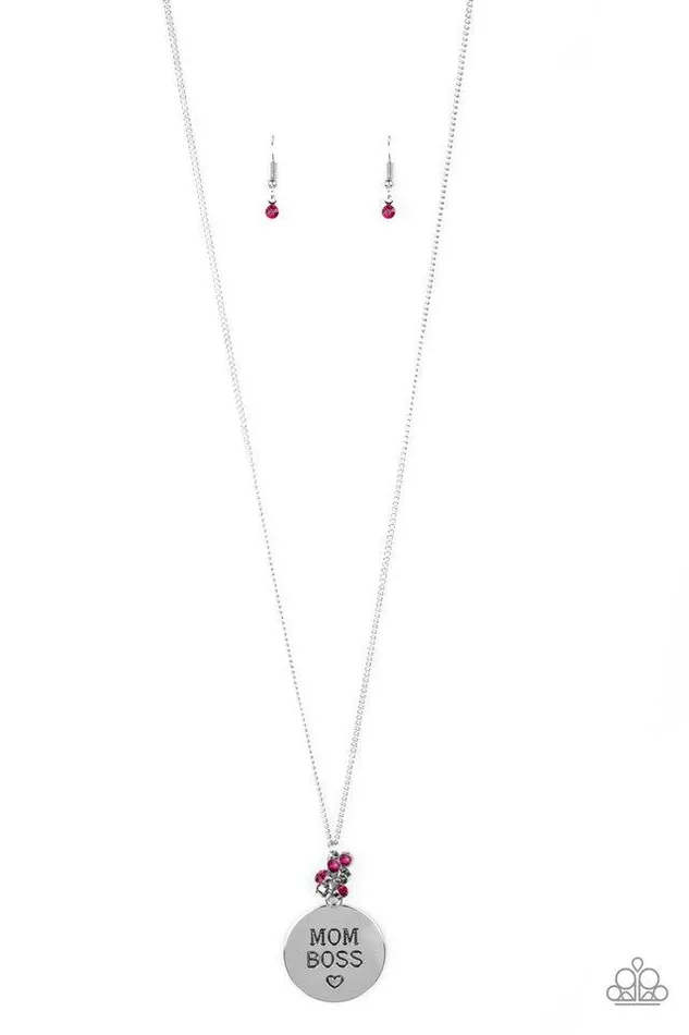 Paparazzi Necklace Mom Boss Pink Paparazzi Jewelry Necklaces