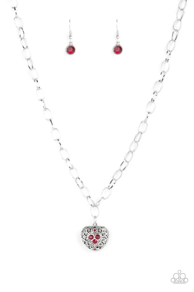 Paparazzi Necklace No Love Lost Red Paparazzi Jewelry Necklaces