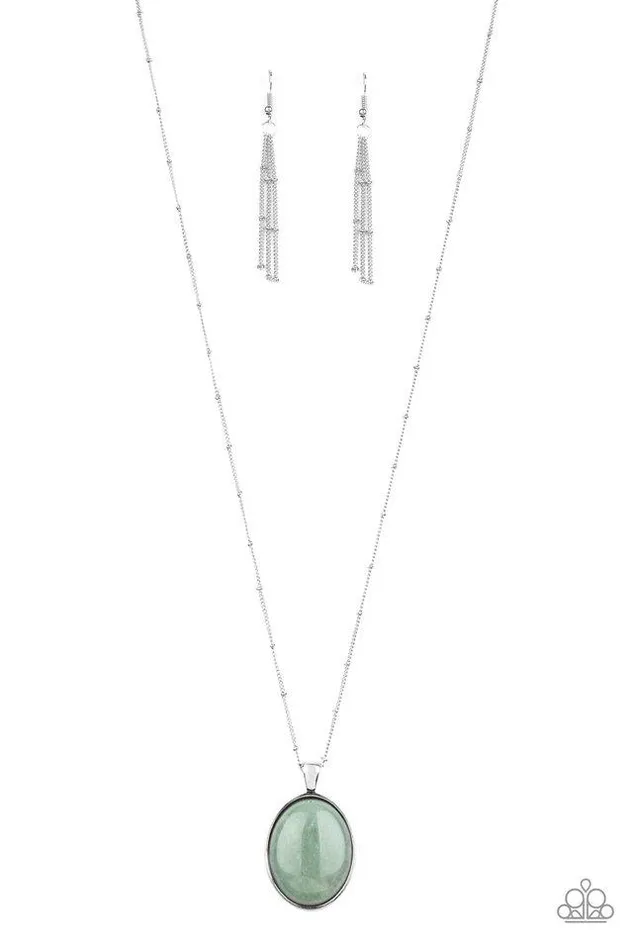 Paparazzi Necklace Peaceful Glow Green Paparazzi Jewelry Necklaces