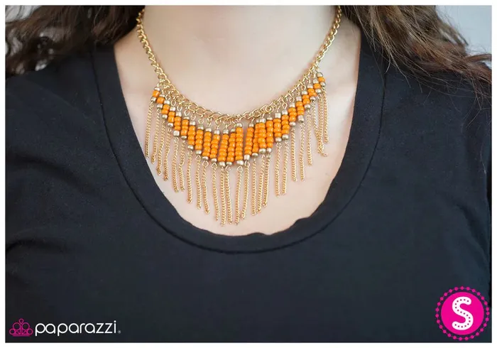 Paparazzi Necklace Queen Of the Desert Orange Paparazzi Jewelry Necklaces