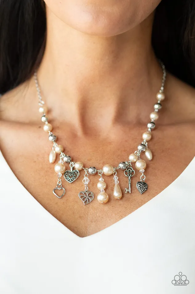 Paparazzi Necklace Renaissance Romance Brown Paparazzi Jewelry Necklaces