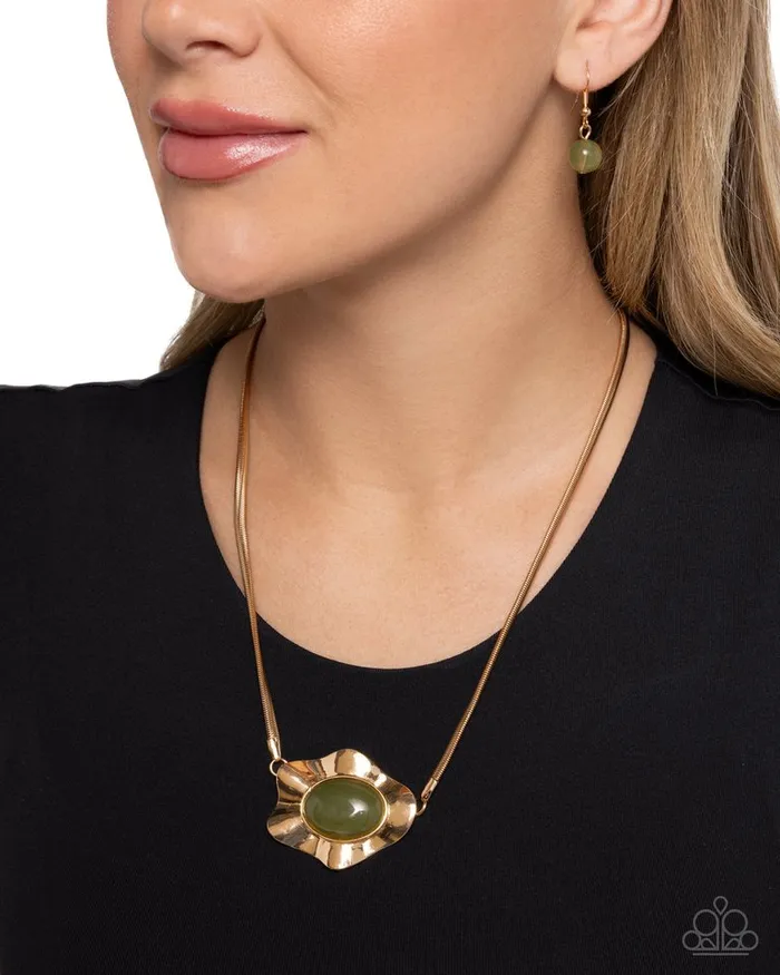 Paparazzi Necklace Sideways Shimmer Green Paparazzi Jewelry Necklaces