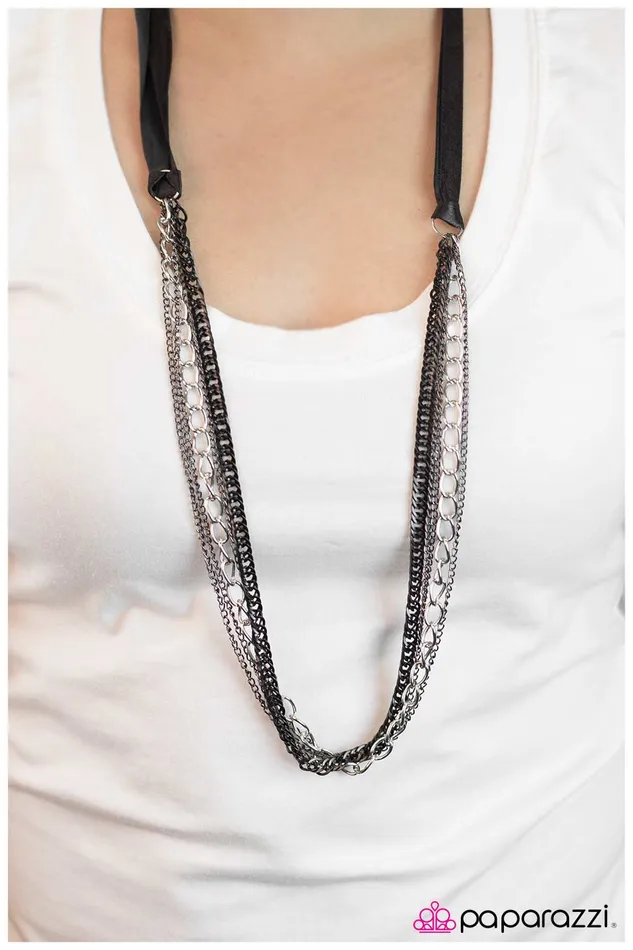 Paparazzi Necklace Somewhere Over the Metallic Rainbow Black Paparazzi Jewelry Necklaces