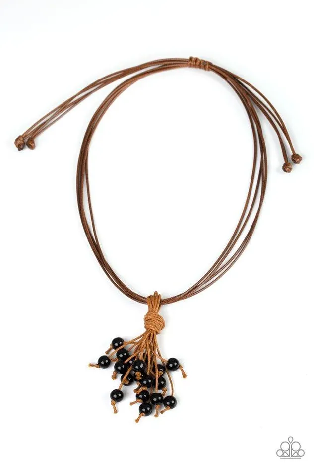 Paparazzi Necklace Tassel Trek Black Paparazzi Jewelry Necklaces