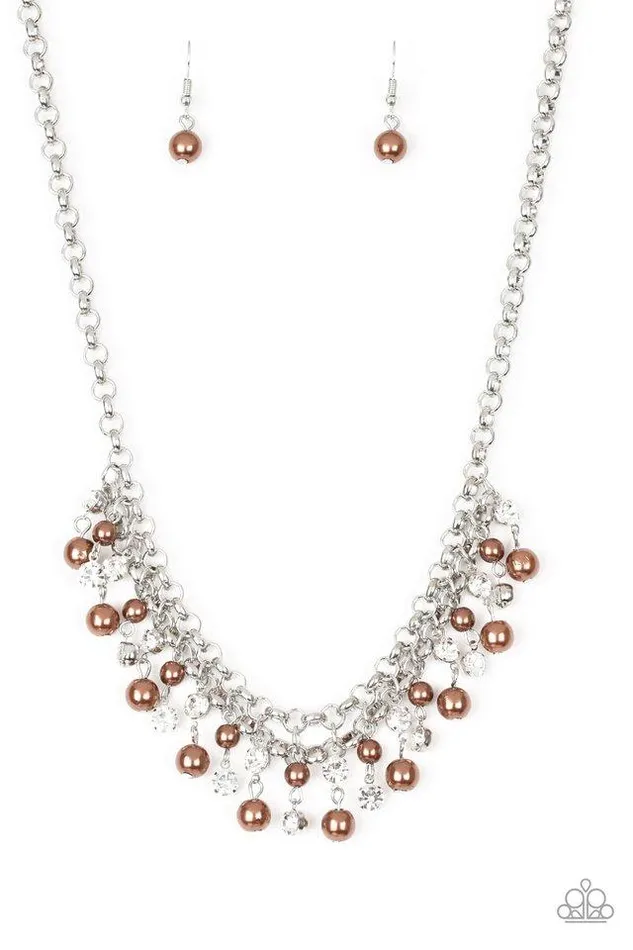 Paparazzi Necklace You May Kiss the Bride Brown Paparazzi Jewelry Necklaces