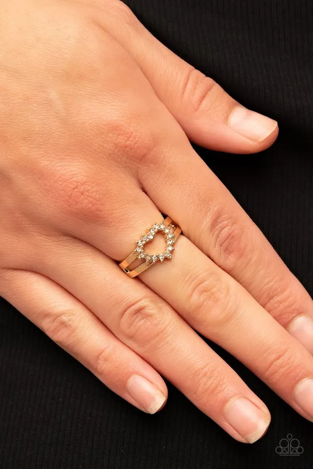Paparazzi Ring First Kisses Gold Paparazzi Jewelry Rings