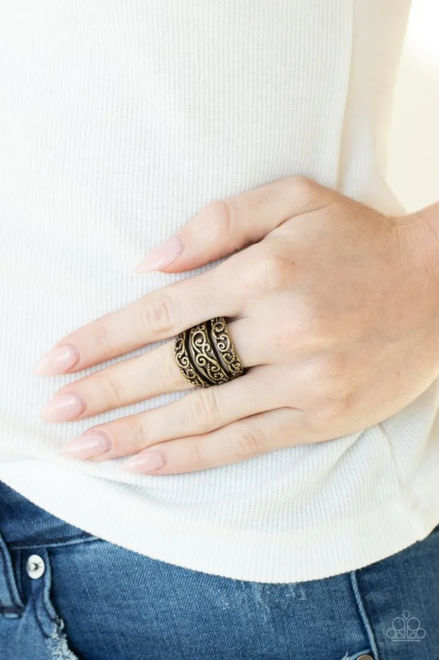 Paparazzi Ring FRILLED To Be Here Brass Paparazzi Jewelry Rings